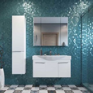 Зеркальный шкаф Акватон Беверли 100см белый 1A237202BV010